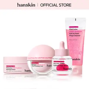 [Hanskin] Vegan PDRN 4-Step Complete Glow Set - Gel-to-Foam Cleanser, Hyaluron Glow Serum, Glow Cream & Spot Care Patch for Hydration, Dull Spot Care & Glass Skin Glow