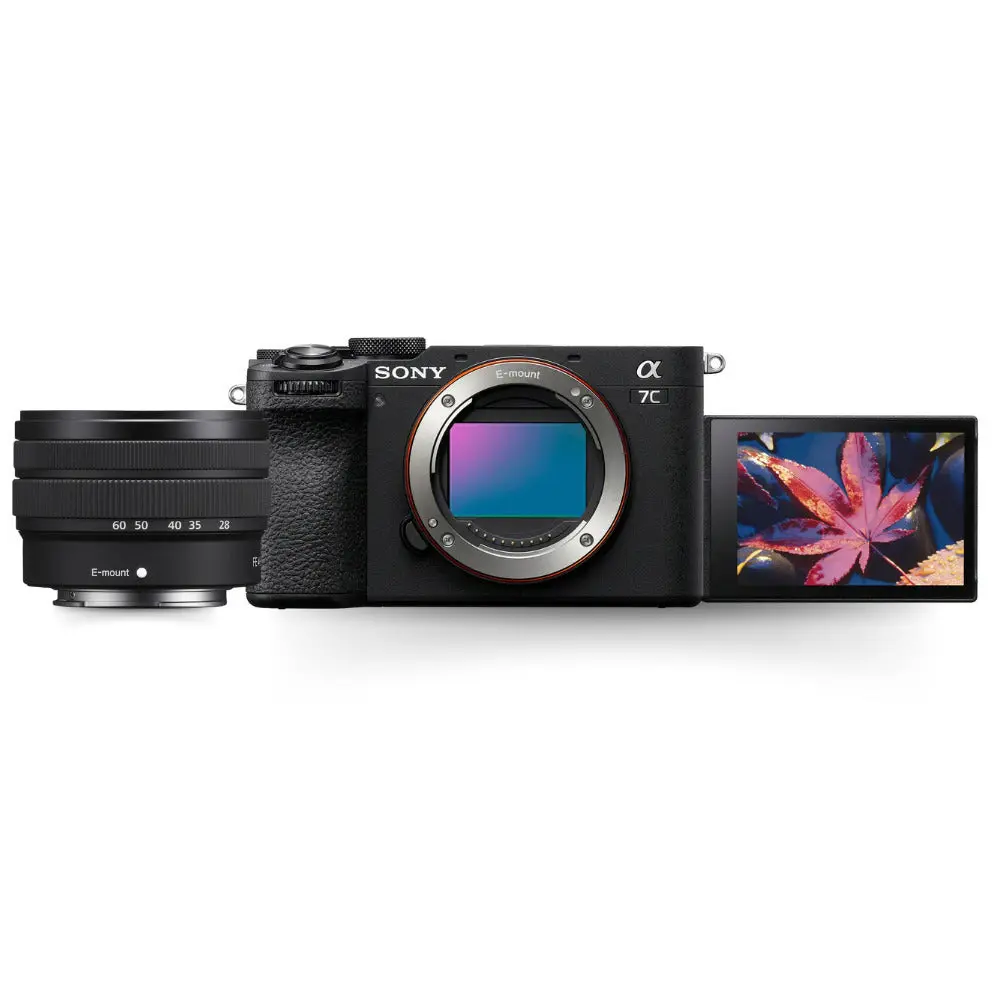 Sony Alpha 7C II Compact Full-Frame Interchangeable Lens Hybrid Electronic Camera Body (Black) with Handheld Zoom Lens Bundle
