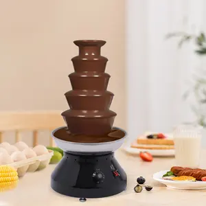 Chocolate Fountain Commercial Hot Chocolate Fondue Tower 5 Tier 7 lb Large Capacity Stainless Steel Chocolate Melting Heating Machine for Nacho Cheese Liqueurs Party Wedding (Vintage Black)
