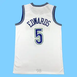 Anthony stitched Basketball Jersey Men's Sleeveless White