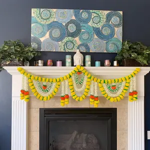 Timeless Marigold Jasmine Toran | High-Quality Artificial Garland Decor for Diwali, Puja, Day of the Dead | Cultural Elegance