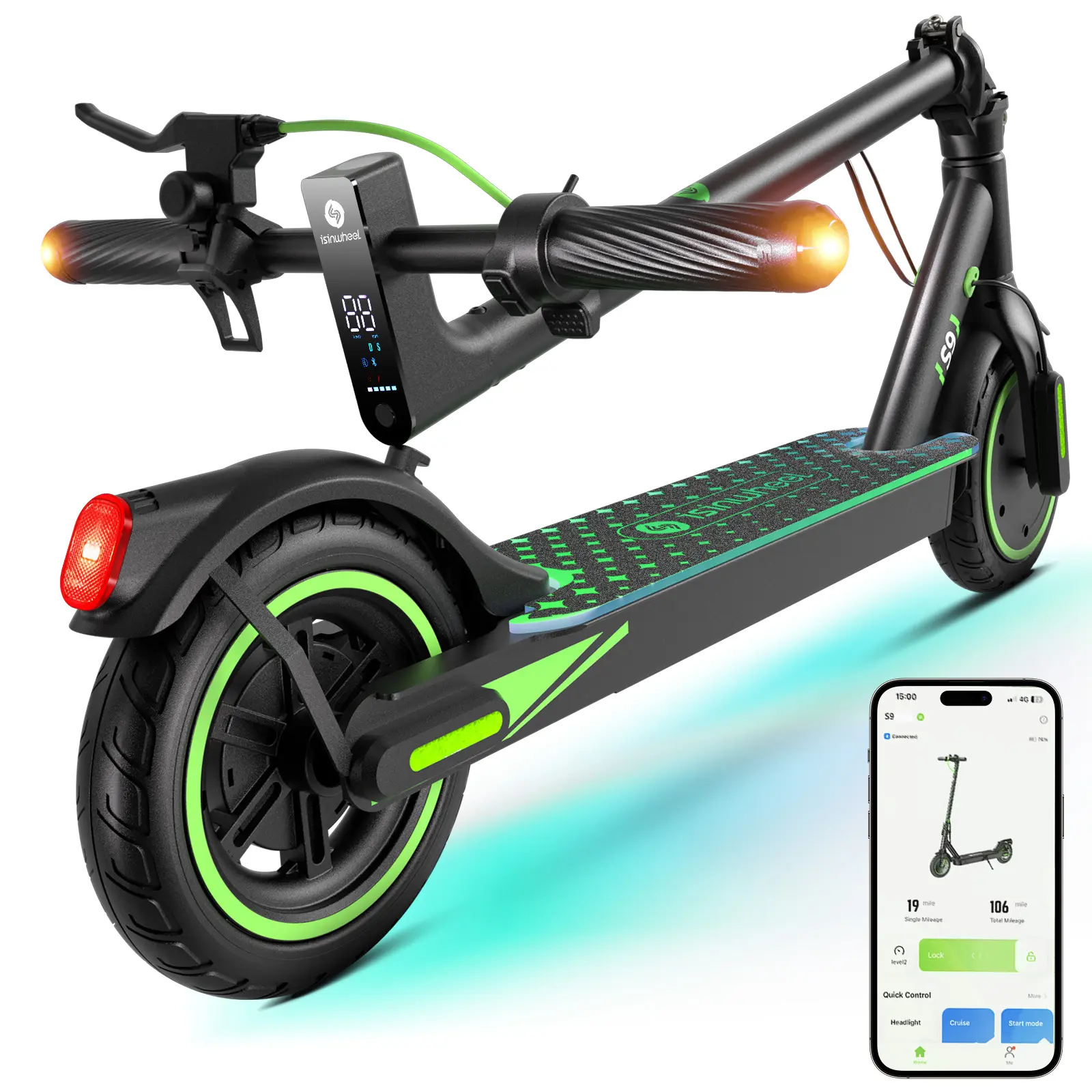 Foldable Electric Scooter for Adults, Ultralight Commuting Design with 350W Motor, 19 MPH, 12.4 mi Range, 8.5" Tires & App Control, 264 lbs Capacity, Unisex Adults