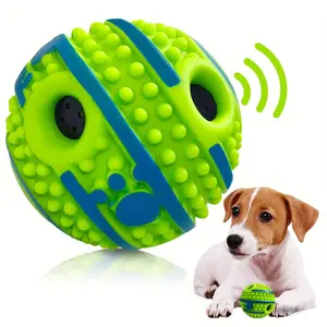 Interactive Squeaky Dog Toy Ball, Durable Plastic Chew Toy for Training, Indoor & Outdoor Safe Gift for Dogs, All Breed Sizes - No Batteries Required