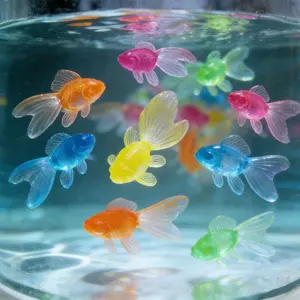 14-Piece Set - Realistic Goldfish Floating Set with Fish Tails - Lifelike Plastic Water Decorations, Fish Tank Decor, Aquarium Supplies, Suitable for Indoor/Outdoor Use, No Batteries Required, Summer Pool Party Accessories, Cat Toys, Bathtub Entertainment