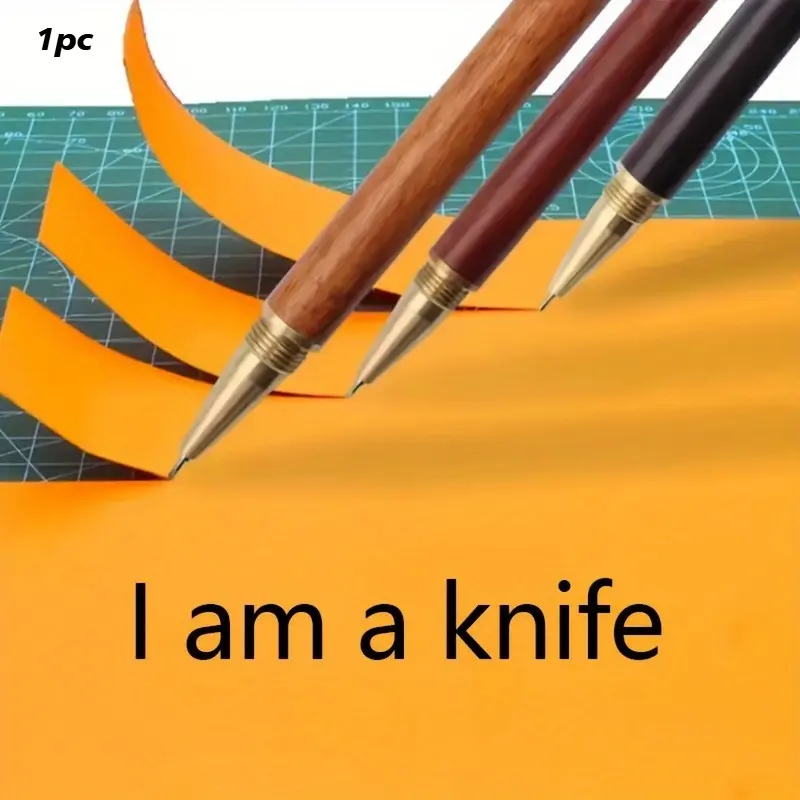 1pc Precision Carving Knife with A Wooden Handle, Versatile Art Sculpting Tool, Handcrafted Carving Pen, Handmade Sticker Cutter, Cutting, and Scraping Implement, Ideal for DIY Projects, Craftsmanship, and Unpacking Tasks