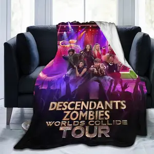 Zombies 4 Descendants Worlds Collide Tour Ultra-Soft Flannel Blanket, Cozy and Versatile for Sofa, Bed, Car, Office, Camping tiktokshopspringglowup