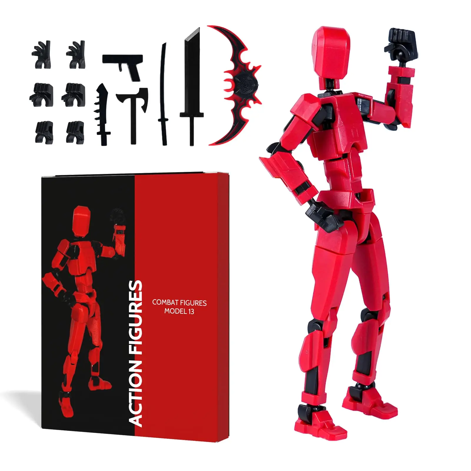 Epipgale Titan13 T13 Action Figure - 3D Printed Multi-Jointed Animated Robotic 3D Collectible Articulated Pose Figurine (Statues & Bobbleheads Category) Pre-Assembled with Gift Box for Collectors, Figure Photography Desk Display, Collectible Figure Figuri