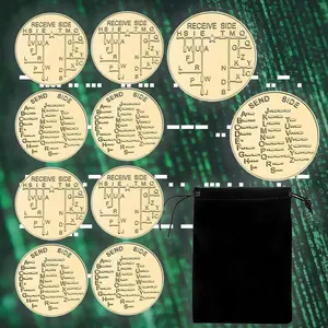 Replica Coin 10pcs Morse Code Commemorative Coin - Unique Collector's Coin with Engraved Morse Code Message, Perfect for History Buffs, Cryptography Enthusiasts, and Gift Giving