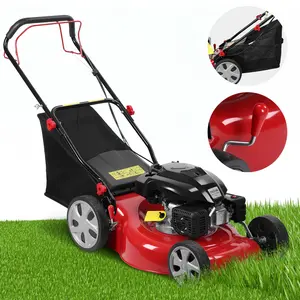 Self Propelled Gas Lawn Mower, 141cc 4-Stroke Gas Engine Lawn Mower with 20 Inches Blade Walk-Behind Lawn Mover Cordless Push Lawn Mowers Tractors with 50L Grass Tank Big Wheels 2850RPM
