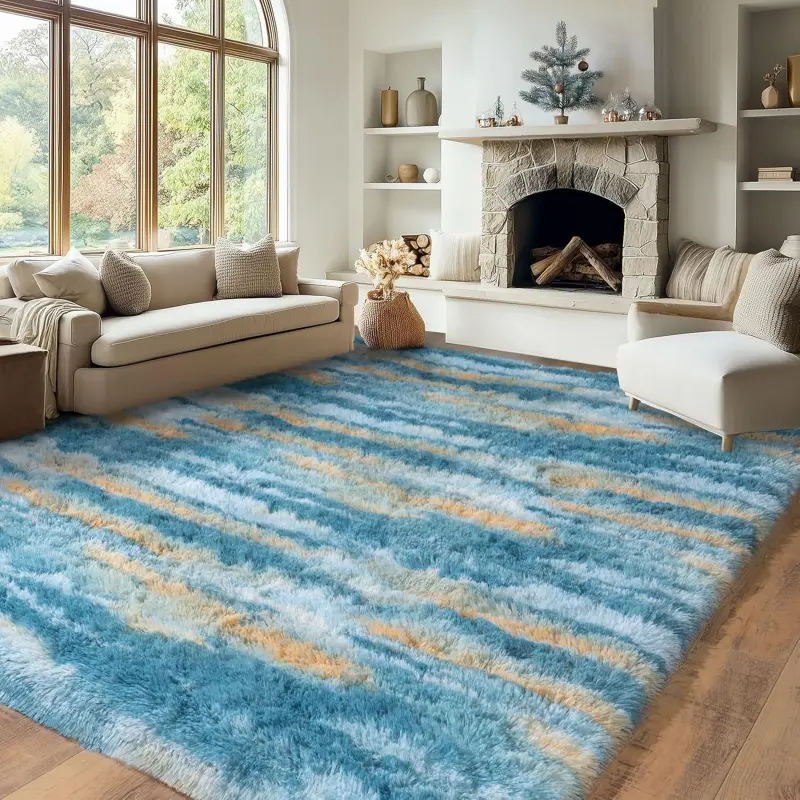JAKOLIVE Abstract Extra Soft Fluffy Plush Area Rug, Rugs for Living Room, Bedroom Aesthetic Home Decoration, Summer Air Conditioning Use, Thoughtful Mother's Day Gift, Aesthetic Rugs