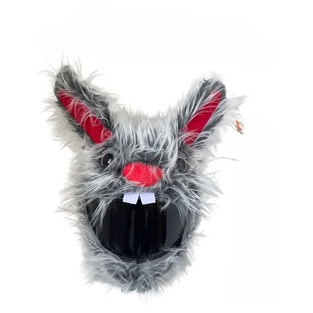 Cartoon Animal Helmet Cover, Playful, Cartoon Design, Adorable, Soft Plush Material, Comfortable Fit, Fun, Suitable for Various Helmets, Kids' Safety Gear Accessory