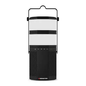 Monster Luna Portable Bluetooth Speaker – Rechargeable Multifunctional Speaker with 360° Sound, Detachable RGB LED Lights, 10-Hour Battery, IPX5 Water-Resistant, EZ Play 2 App Compatible, Hanging Hook, Compact Travel-Friendly Speaker, Audio