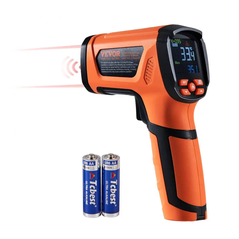 【summerfinds】VEVOR Infrared Thermometer, -40~2732°F Dual Laser Thermometer Non-Contact, Handheld IR Heat Thermometer with Adjustable Emissivity for Metal Smelting/Cooking/Pizza Oven/Engine(Not for Human)