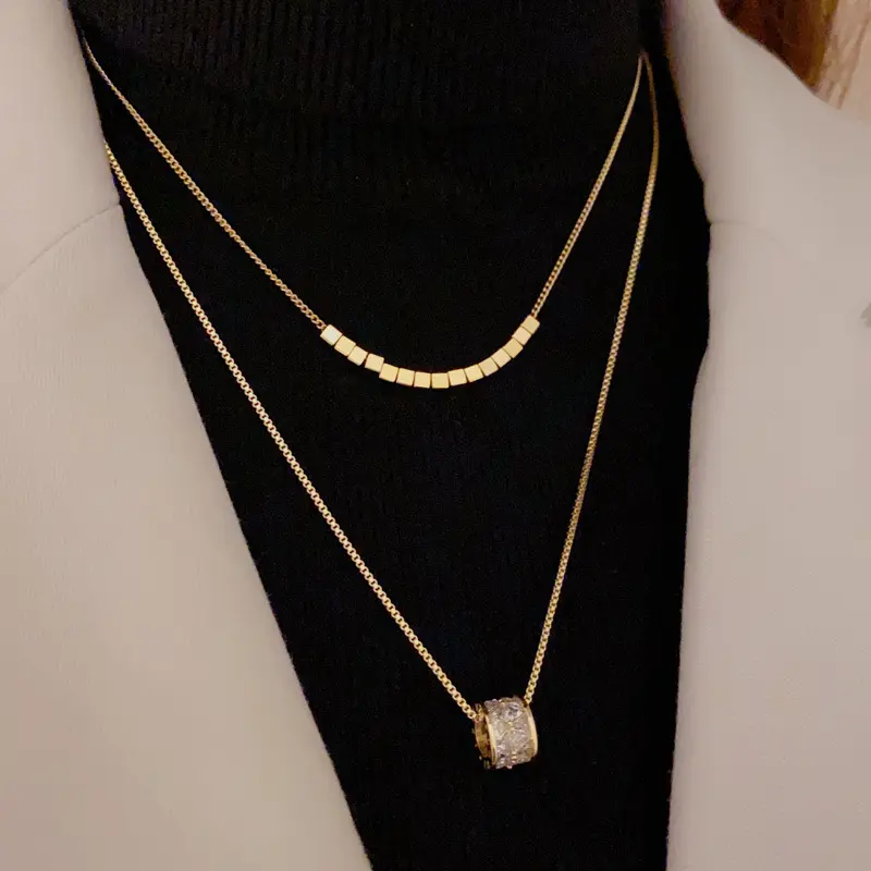 High-End Double-Layer Stacked Waist Chain - Light Luxury Versatile Sweater Chain for Autumn Winter