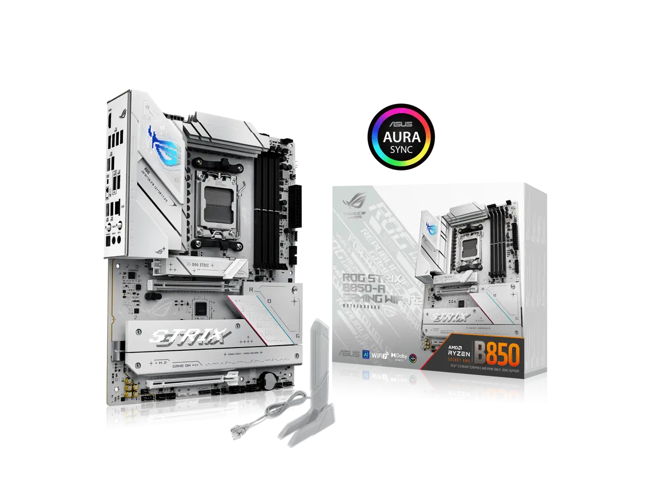 ASUS ROG STRIX B850-A GAMING WIFI R2 AMD AM5 B850 ATX motherboard with 14+2+1 power stages, DDR5 support with AEMP, WiFi 7, 4x M.2, PCIe 5.0 x16, USB 20Gbps Type-C, ASUS AI Advisor, AI Networking II