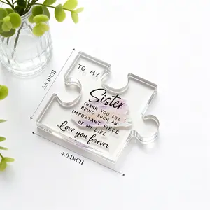 Custom Acrylic Jigsaw Puzzle Plaque  Personalized Photo Keepsake for Sisters, Besties – Birthday, Wedding, Christmas Gift Idea