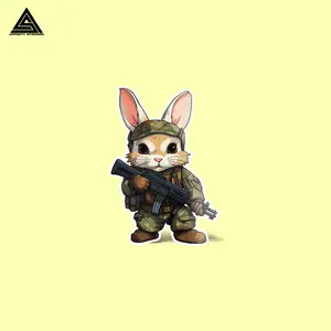 Tactical Rabbit Sticker || vinyl sticker, water bottle sticker, tumbler stickers, laptop decals, waterproof sticker, tactical stickers Stickermule hydro flask Decor Decorative