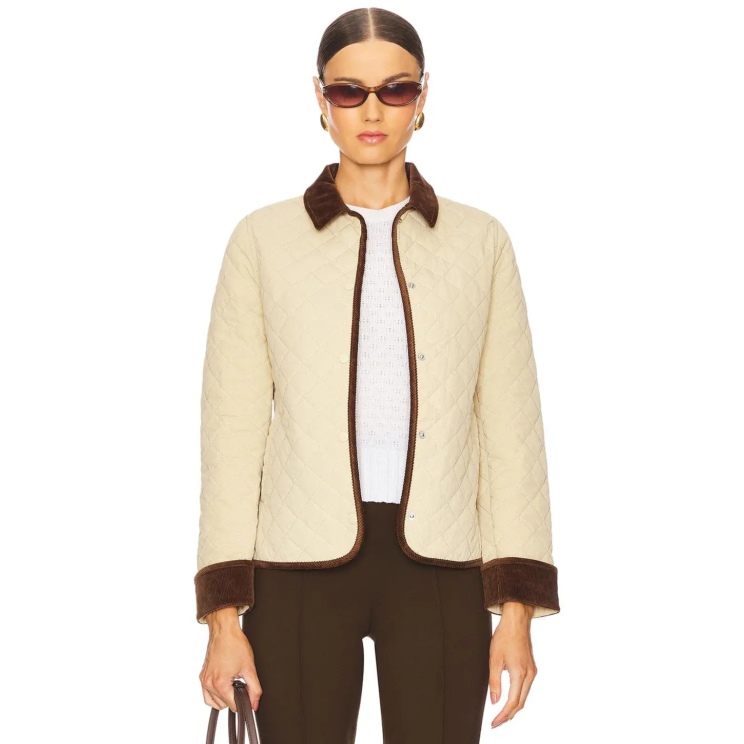 L'Academie Niki Jacket in Beige & Brown