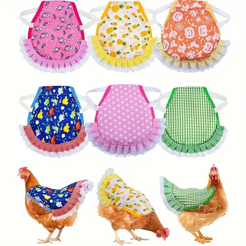 Breathable Comfortable Cute Chicken Saddle, Adjustable Design with Elastic Straps, Protective Features Include Wing Cover & Feather Shield, Supplies
