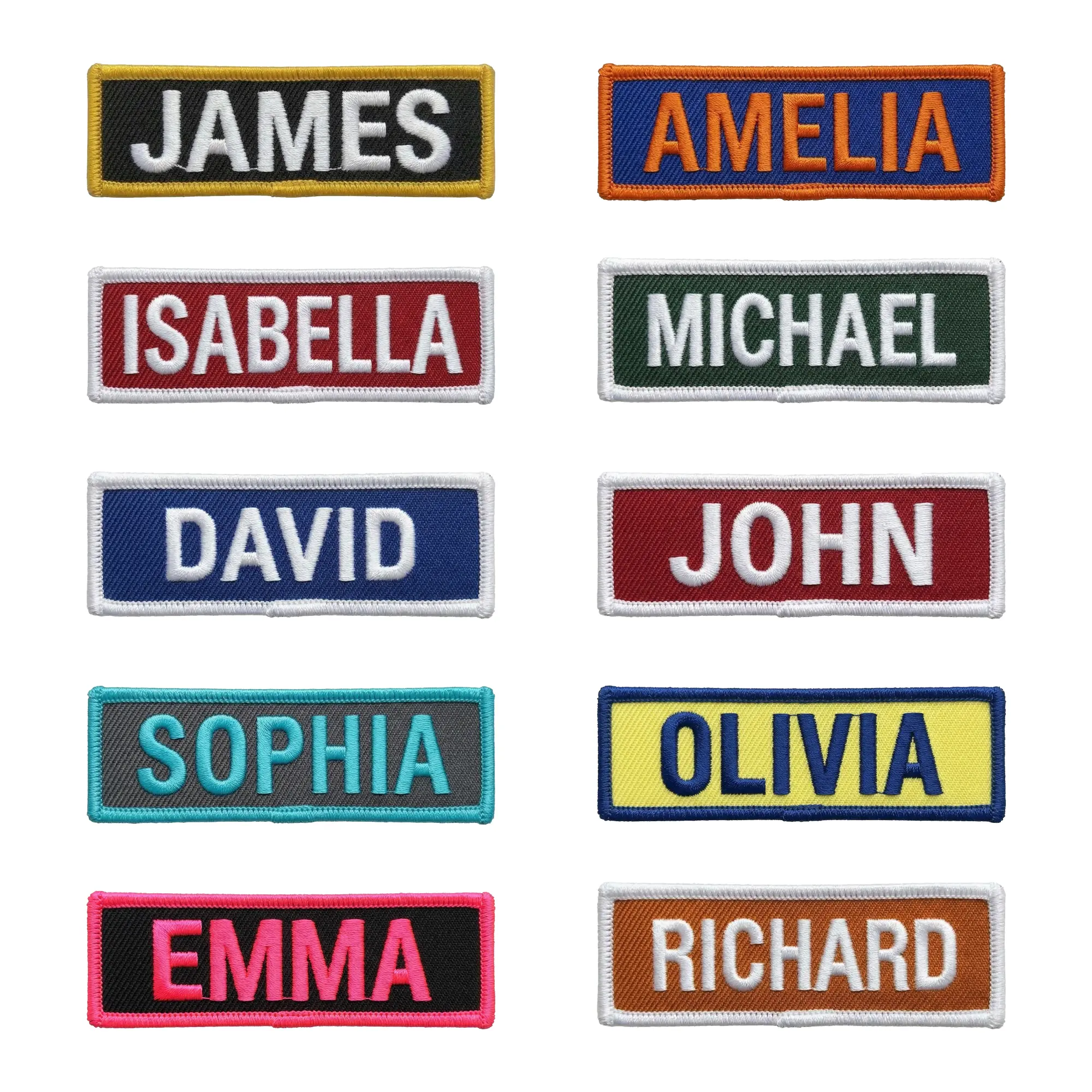 Custom Embroidered Name Patch Iron On Sew On Clothing Tag