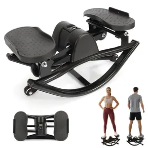 Rocking Steppers for Home Workout 3D Motion Stair Stepper with Resistance Bands Low-Impact Balance Board for Full Body Exercise 250 lbs Weight Capacity