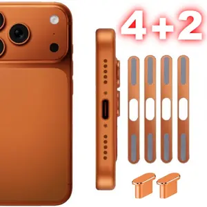 6-Piece Anti-Dust Stickers & Dust Plugs Set for iPhone 17 Pro/pro Max, Metal Power Jack Protector Accessories, Essential Phone Care Kit, Aesthetic Protection