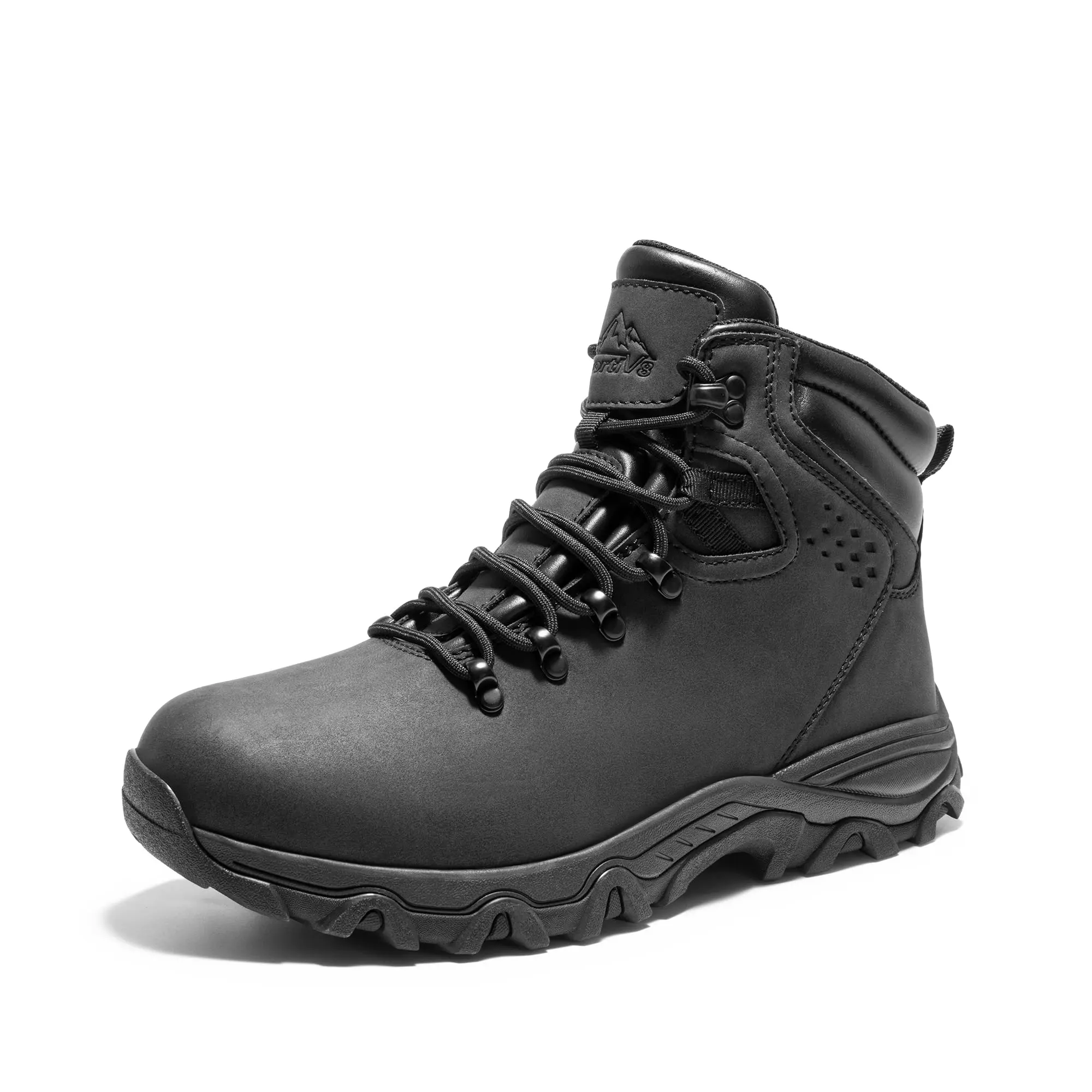 NORTIV 8 Men's Vegan Leather Hiking Boots, Waterproof & Insulated for Winter Snow, Anti-Slip Outdoor Hiking Gear, Hiking Style Shoes