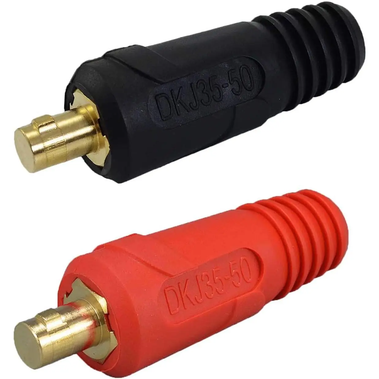 TIG Welding Cable Panel Connector Plug DKJ35-50 315Amp with Red and Black Color Dinse-Style Quick Fitting 2pcs