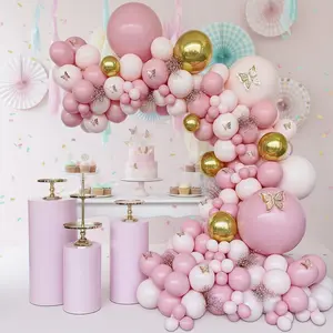 104-Piece Pink Balloon Arch Kit - Premium Assorted Latex Balloons for Weddings Birthdays and Festivals Effortlessly Enhance Your Party Atmosphere