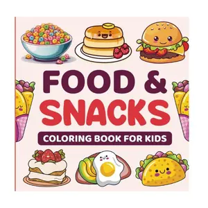 Mothers Day Gift Food & Snacks Coloring Book Cute & Simple coloring pages including pizza, burger, and other tasty treats Paperback
