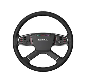 MOZA TSW Truck Wheel - Classic Four-Spoke Design 400mm Diameter with RGB Buttons & LED Lights for Enhanced Simulation Experience