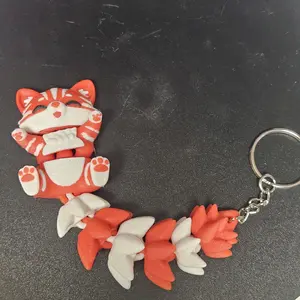 3d printed fluffy cat keycjain