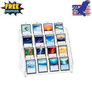 4 Tier Acrylic Trading Card Display Stand, 12" Riser Display Shelf