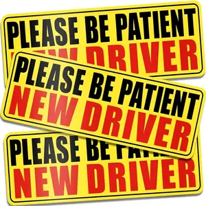 3 Pcs New Driver Magnet for Car - Student Driver Car Magnet Funny Safety Warning Magnetic Reflective Reusable Signs for Teenage Driving Gifts