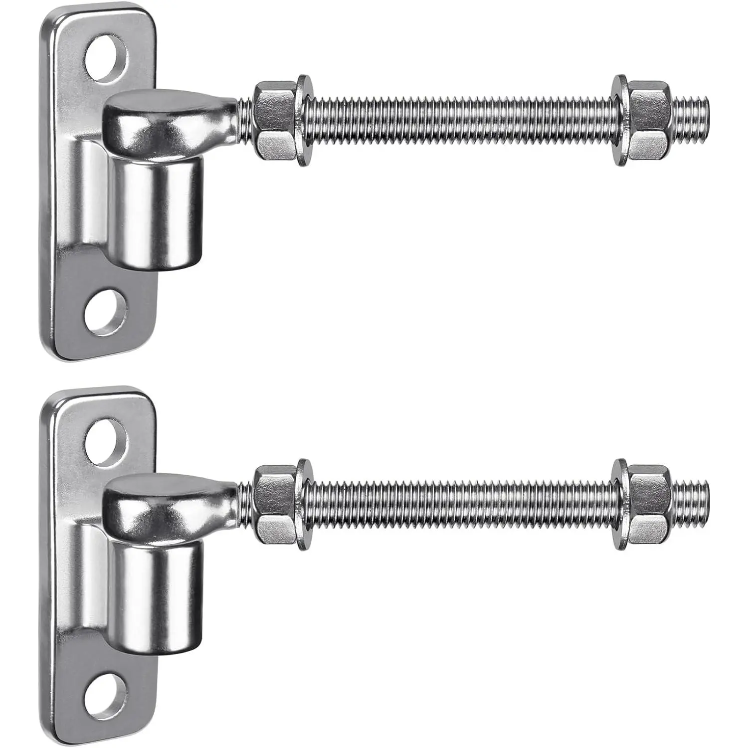 6'' J Bolt Gate Hinge and Wall Mount Hinge 2Pack, Heavy Duty 304 Stainless Steel Gate Hinges, One count with No Welding for Farm, Fence, Garden, Metal Gates, Load Capacity up to 500LB