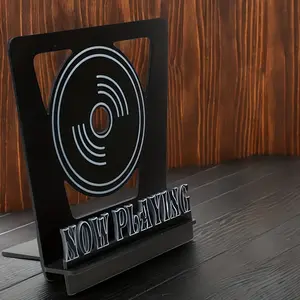 Wooden Vinyl Record Rack, Cool Design Holds 5-7 Covers, Display Lps CD DVD, Ideal Gift, Stylish Storage Solution