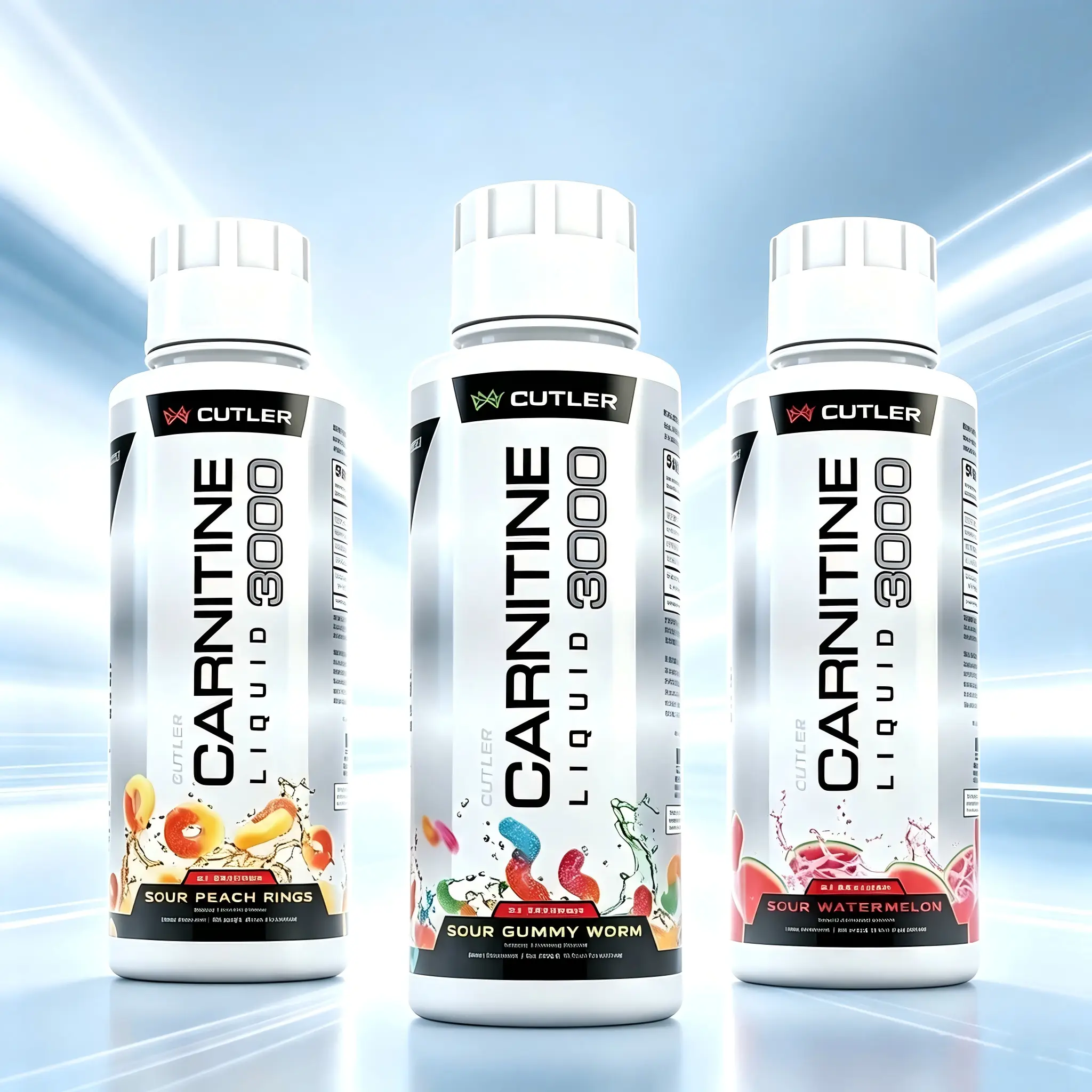 Cutler Nutrition Carnitine Liquid 3000 Mixed Flavor 3 Bottle Pack | Refreshing Energy Workout Beverage | Ready-to-Drink Sport Drink | US Edition