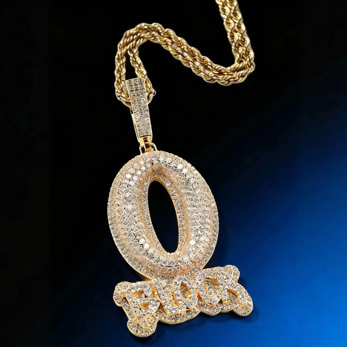 Personalized Hip-Hop Letter Large Pendant Cuban Chunky Chain Necklace, Trendy Costume Jewelry for Monday Holiday Gifting