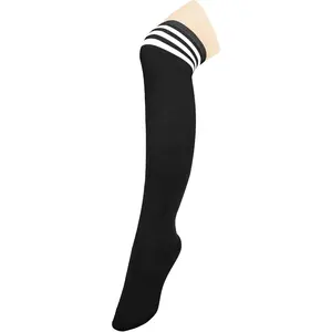 Extra Long Thigh High Socks Striped Over Casual Knee High Socks Warmer Long Stocking for Women , Womenswear Festival Party Striped Knit Cotton Over The Knee High Socks Leg Warmer, Comfort & Cozy