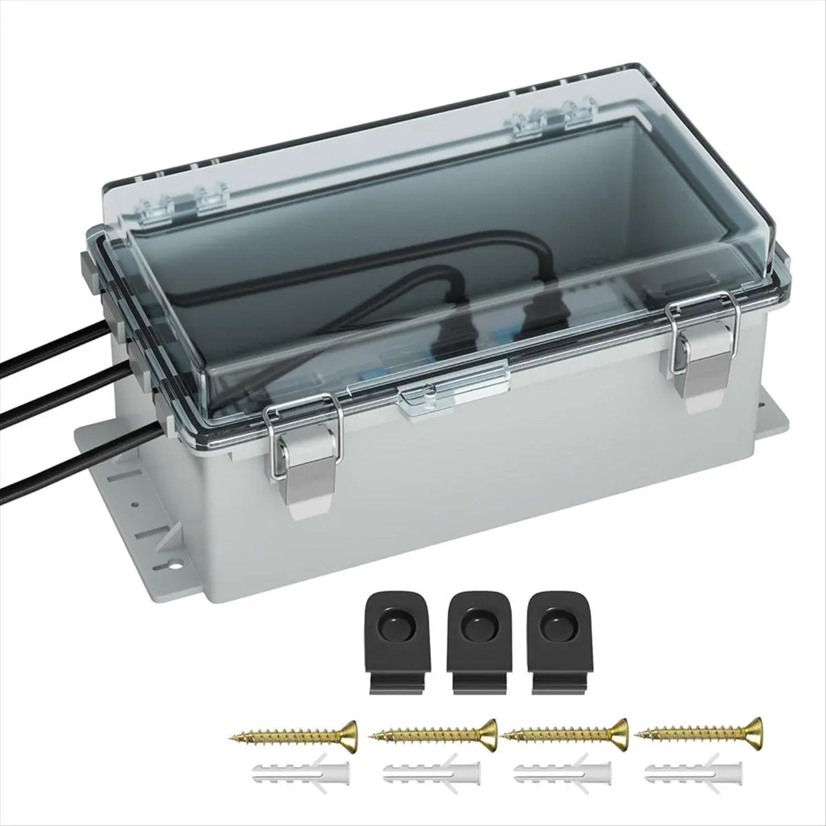 9x5x4.3In Transparent Plastic Outdoor Extension Cord Cover, Waterproof Electrical Outlet Plug Protector with Mounting for Viewable Protection (Car Exterior Decoration Accessory)