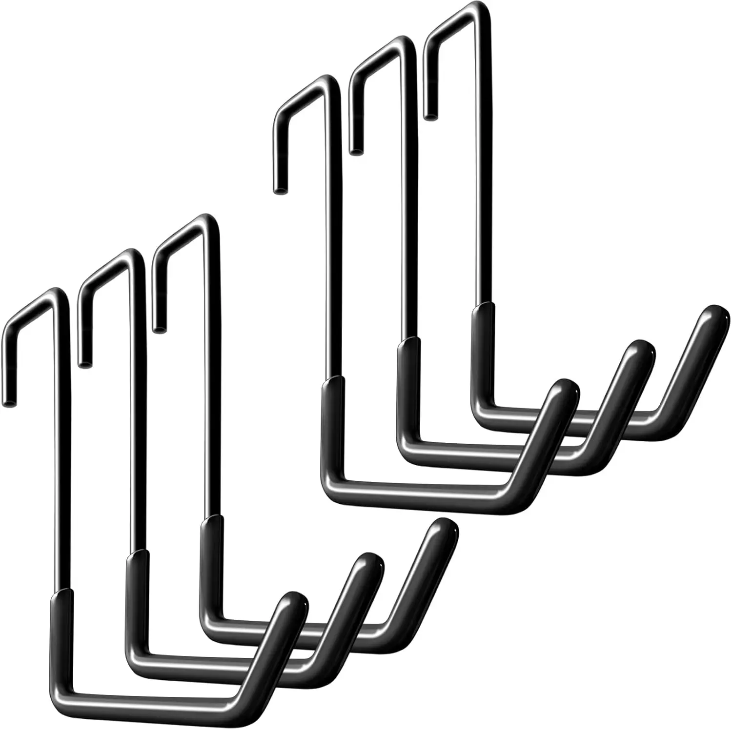 Black Large Non-Slip Coating S-Hooks (6-Pack) - Multi-Purpose Rafter Hanger for Adults’ Outdoor Gear, Bicycle Storage, Kayaking Equipment, Hanging, Suspend, Heavy Duty, Steel, Rafter Mount, Pvc Sheath, Anti-Rust Coating