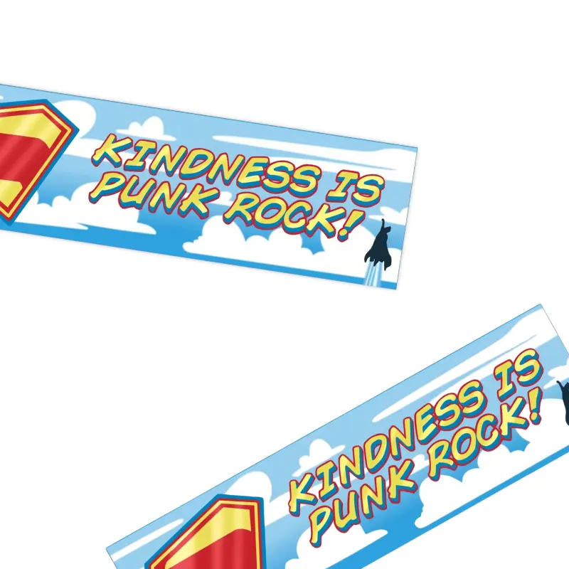 Kindness Is Punk BumperSticker, Sup!er!man 2025 Shirt, Punk Rock Supe!rhero Clipart