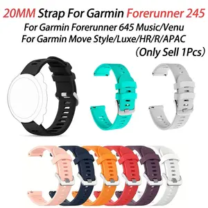 20mm Silicone Strap for Garmin Forerunner 245 245M 645 Smart Watch Band Replacement Watchband for Garmin Venu, Smart Watch Straps, silicone strap, breathable, suitable for men and women, ideal choice for gift giving