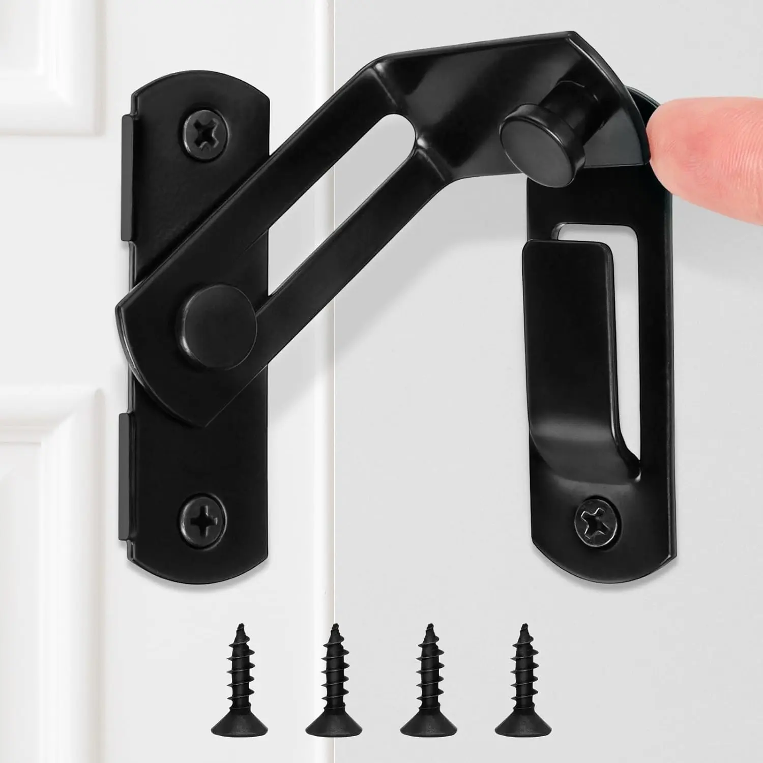 Barn Door Lock, 90 Degree Door Lock, Flip Door Sliding Latch, Angle Door Latch Buckle, Bi-Fold Door Lock for Bathroom, Sliding Door, Window, Garden, Garage, Outdoor