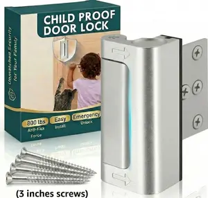 Door Reinforcement Lock Child Proof Design 800lbs Home Security Anti-Kick Security Lock For Safer Houses and Families