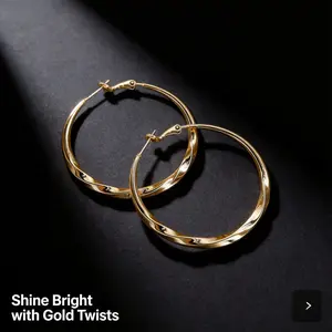 18K Gold Plated Twisted Hoop Earrings 60mm (2.36 Inches) | Large Lightweight Hypoallergenic Gold Hoops, Classic Timeless Jewelry for Women, Perfect for Daily Wear & Gifting