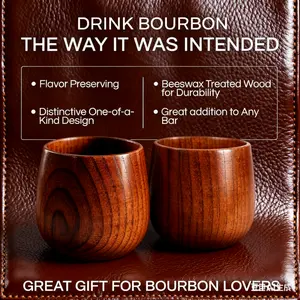 [Buy 1 Get 1 Free] Wooden Whiskey and Bourbon Tumbler Glass Charred or Uncharred Old Fashioned Drinkware Premium Handcrafted Wooden Glassware Stylish Bourbon Gift for Men Trending Barware Unique Whiskey Lover Gift Home Bar Decor Special Occasion