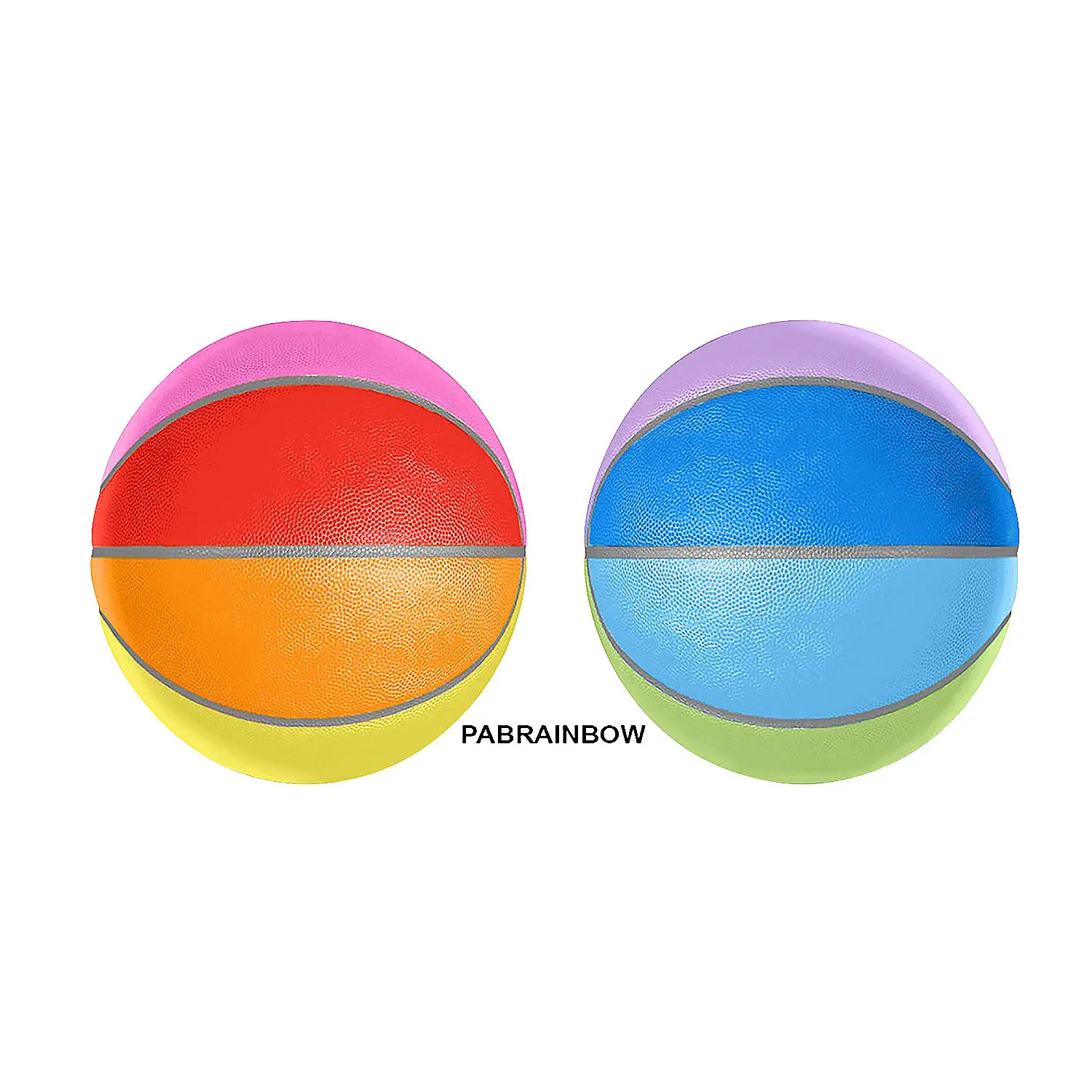 Inflatable Rainbow Basketball, Rubber Ball Sports Equipment for Sports Activities on Driveway, Playground, Fun