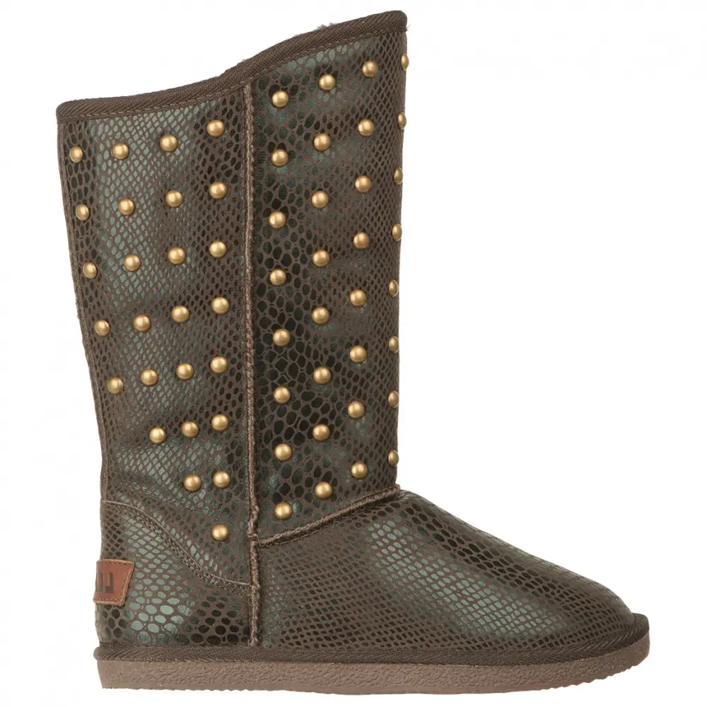 Lugz Womens Kimi Studded Round Toe Pull On Casual Boots Mid Calf - Brown