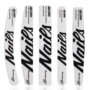 5 pieces Professional Emery Boards - 100/180 Grit Nail File Pack for Acrylic and Natural Nails，Polish and shape nails, Nail Care